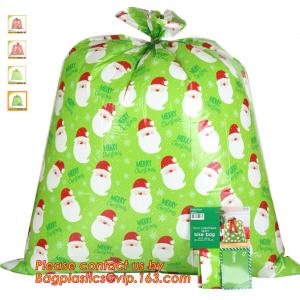 Giant christmas party plastic santa present gift sack bag,Large size custom