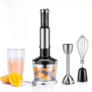 Black Stick Hand Blender With Potato Masher Chopper Measuing Cup