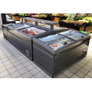 White / Grey Supermarket Island Freezer With Automatic Defrost For Grocery Store