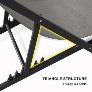 Beach Sling Chairs Set Outdoor Folding Portable Beach Chairs With Solid Wooden