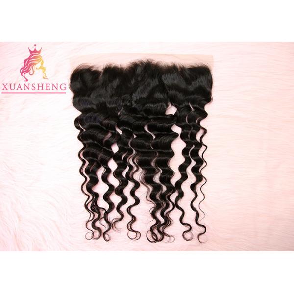 Buy Virgin Indian Hair 13x4 Lace Frontal No Tangle Loose Wave Silky Swiss Lace Frontals at wholesale prices