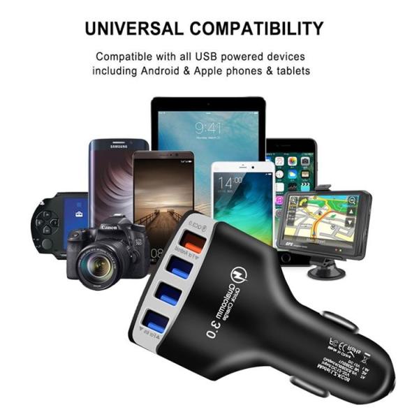 QC3.0 4 Port USB Car Charger 7A 35W IPhone Charger Adapter