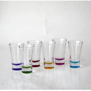 Handpainted Rainbowl Bottom Crystal Shot Glasses For Pub