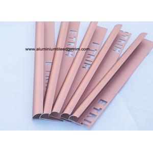 Smooth Matt Anodized Aluminium Curved Edge Tile Trim With Red Copper