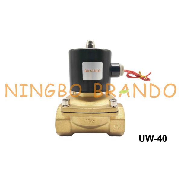 Buy 1 1/2" 2W400-40 UW-40 Unid Type NBR Diaphragm Valve Brass Body Normally Closed AC110V DC12V at wholesale prices