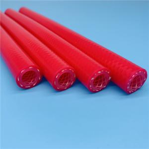 Food Grade Flexible Reinforced Braided Silicone Tubing Red Color