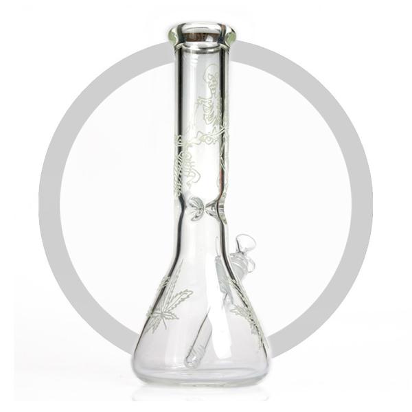 Luminuos Maple Leaf Thick Hookah Bong 13.5 Inch Borosilicate Glass Water Pipe