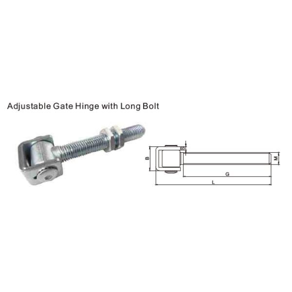 Iron Galvanized M20 Adjustable Swing Gate Hinge With Long Neck Long Bolt