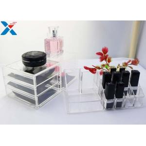 Rectangle Acrylic Makeup Drawer Organizer / Acrylic Cosmetic Organiser ROHS