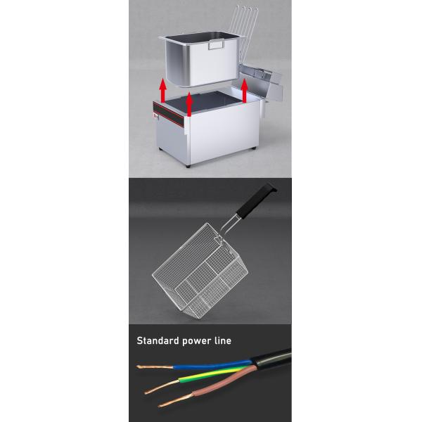 Stainless Steel Deep Fryer 13l Capacity Temperature Range 50-200C for Hotel Restaurant