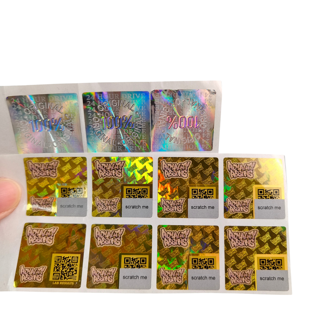 Custom adhesive vinyl sticker samples