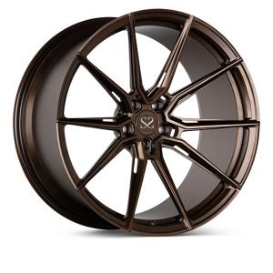 Quality 1 Piece Audi Forged Aluminum Alloy Wheels Y Shape 5Spoke Black With Orange Face for sale