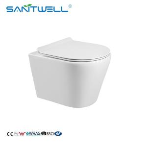 Quality European Standard Ceramic Rimless wall-hung toilet P-trap180mm for sale