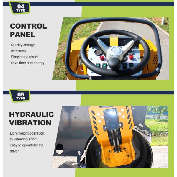 4 Ton Vibratory Double Drum Ride on Mini Road Roller Hydraulic Asphalt Roller Earth Concrete Compactor for Construction