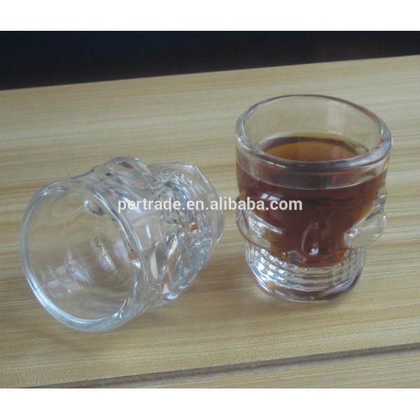 Machine Made Embossed Skull 1.5 Oz Shot Glasses