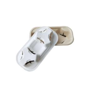 2 Compartment Compostable 13.5g Paper Cup Holders