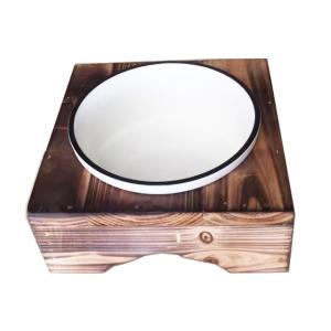 Custom Ceramic Custom Pet Bowls Feeders Rounded Shape With Shelf