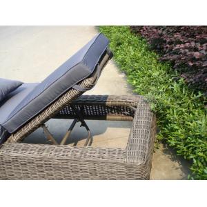 Foldable Rattan Sun Lounger , Outdoor Garden Cane Chaise Lounge Set