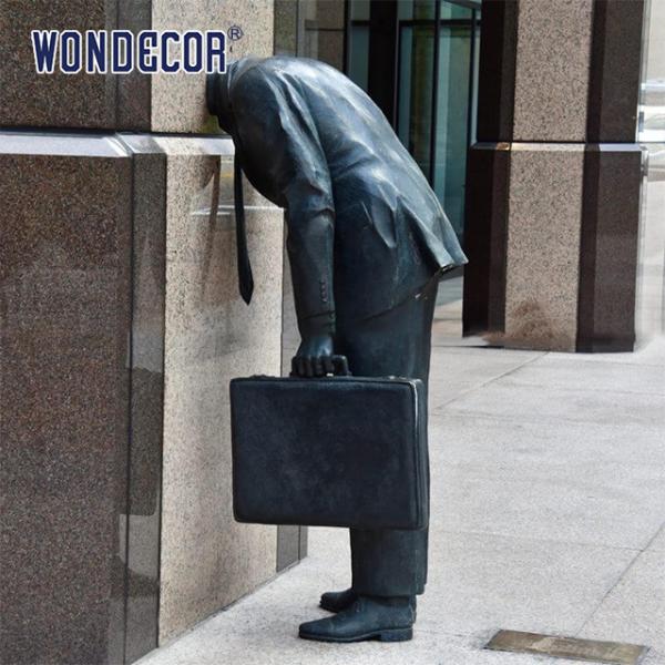 Buy Outdoor Bronze Garden Statues Custom Wall Piercing Human Art at wholesale prices