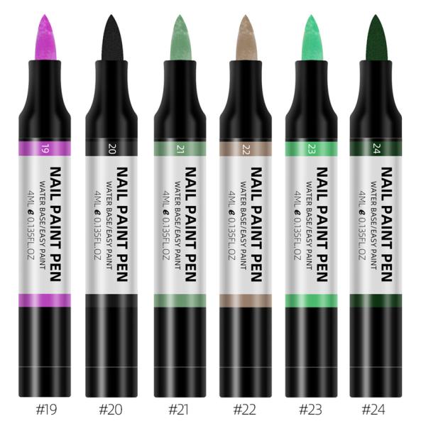 new 24 color 3D Drawing Nail Painting Pen Manicure Diy Waterproof Nail Art Polish Paint Graffiti Pen