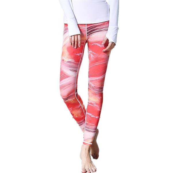 CPG Global Women's Fitness Legging Sport Running Pants Yoga Watercolor Red Print Super Slim HK15
