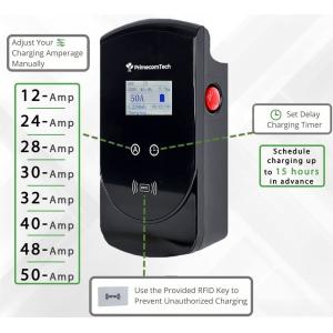 50 Amp Level-2 Smart Electric Vehicle Home Charging Station 220 Volt For Tesla