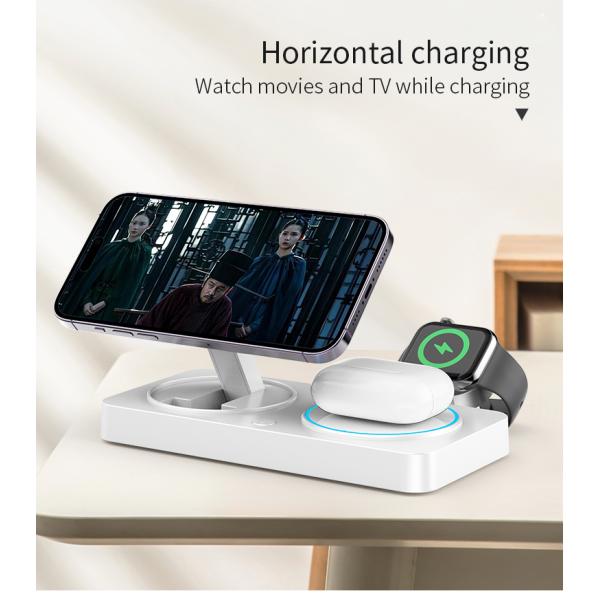 Type C Interface Wireless Charger with 15W Cell Phone Output Multifunctional Supports Apple Charging ABS PC Material