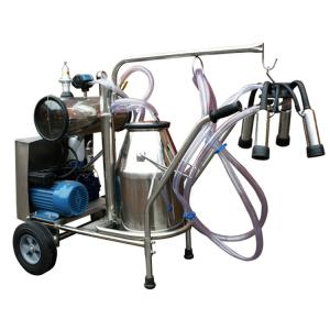 Vacuum Pump 12pcs/H Cow Milking Machine With 25L Bucket