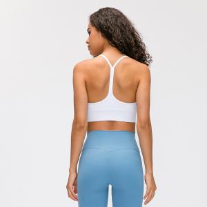 Flow Y Back Solid Color Sports Bra Pro Skin Widened Hem For Running Yoga Gym