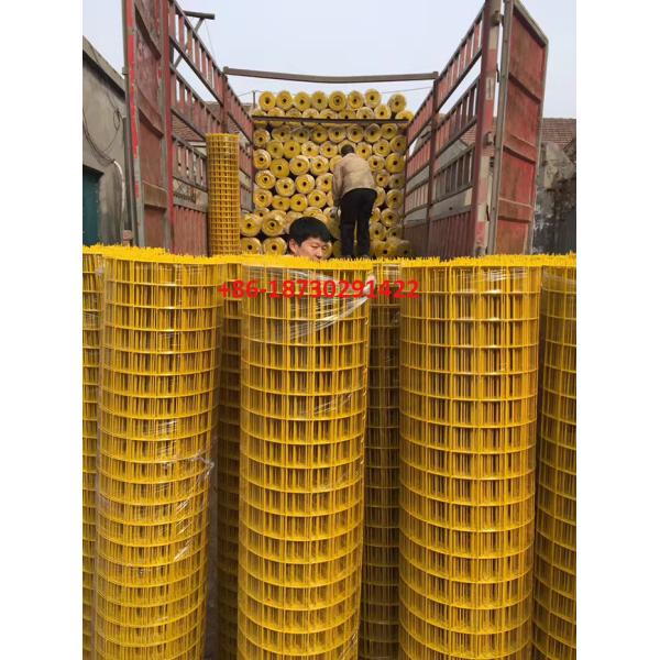 Yellow color PVC coating Holland wire mesh fence 30mmx30 mm Hole opening in 1.2 meter height