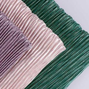 Fold Glitter Gold Line Striped Pleated Lurex Fabric Plisse Crafts