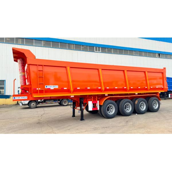 4 Axle 35 40 45 m3 Dump Semi Trailer Tipper Trailer Hydraulic Rear End Trailer for Sale
