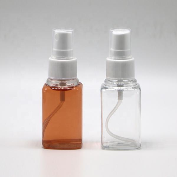 Clear Hand Sanitizer Leak Proof Bottles with 30ml Capacity and Fine Mist Spray Square