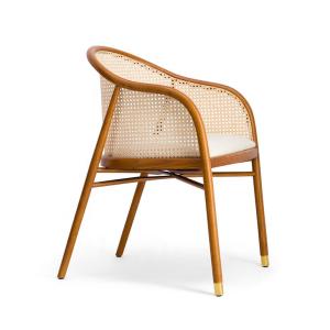 ODM Nature Wood Stackable Rattan Wicker Dining Chair