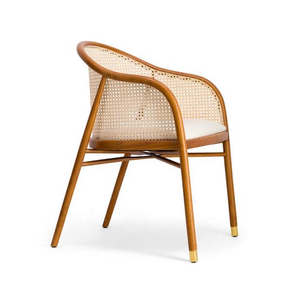 Buy ODM Nature Wood Stackable Rattan Wicker Dining Chair at wholesale prices