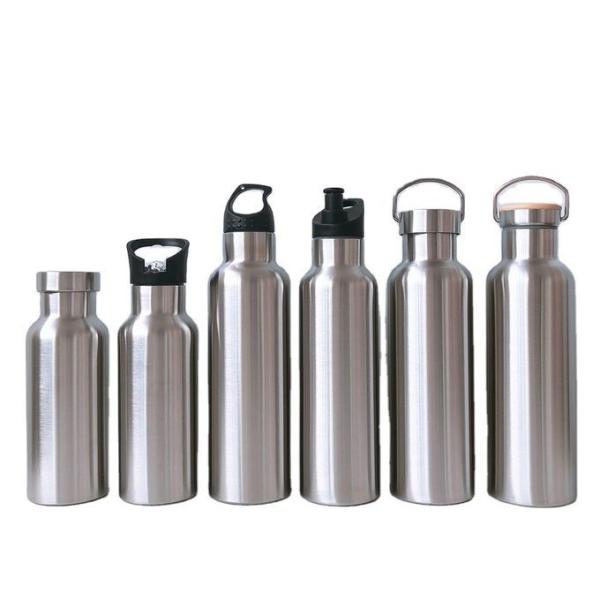Wide Mouth Vacuum Insulated Stainless Steel Water Bottle With Leakproof Closeable Lid For Cold Water Drinks, Sports, Travel, Car And School