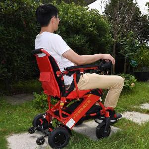 Red Foldable Electric Wheelchair 6km/H Environmental Protection Coating