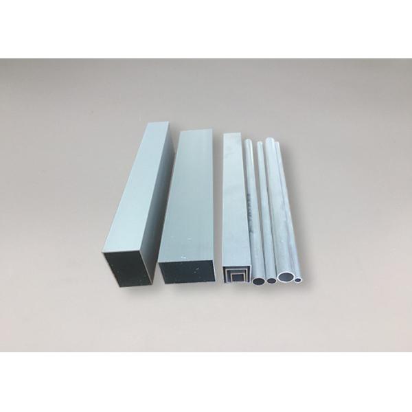 Silver White Anodizing Aluminium Tube Profiles , Extruded Aluminum Rectangular