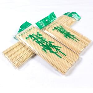 Custom Logo Wholesale Flat Knotted Bamboo Skewer Stick 35cm 40cm