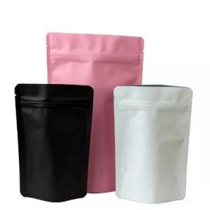 China Matte Black Aluminum Foil Doypack Mylar Storage Food Stand Up zipper Bag on sale