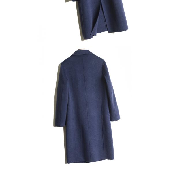 Men's Autumn Winter Lapel Turn-down Collar Double-Breasted Long Slim Woollen Overcoat