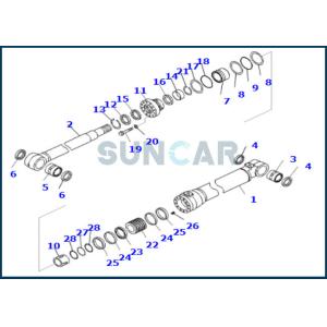 China 707-99-59120 7079959120 Bucket Cylinder Service Kit For PC240LC-8K PC290LC-8K on sale