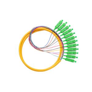Customized SCAPC Tight Buffered Fiber Optic Pigtail Cables In Green Yellow
