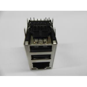 Gigabit Ethernet SFP Connector RJ45 Stacked With Double USB Port