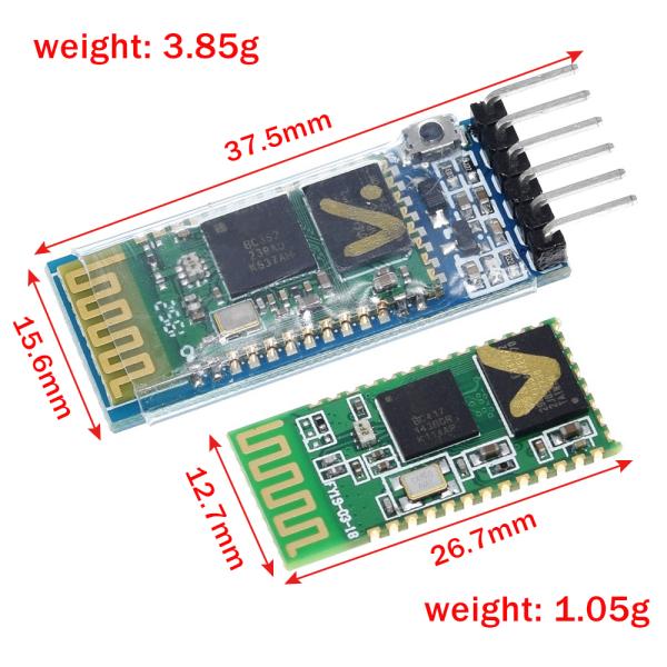 Wireless Bluetooth Module HC-05 HC-06 RF Transceiver with 2.4G Frequency 3.3V TTL Level and 10 Meter Range UART Converter