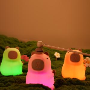 Funny Cartoon Capybara Night Light Tap Control 1200mAh Rechargeable Sleeping