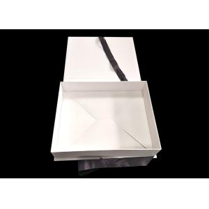 Ribbon Closure Open Custom Printed Shipping Boxes White Paperboard Folding