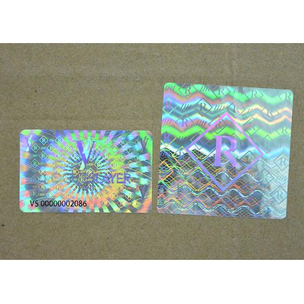 Polyester Film Holographic Security Stickers With Rainbow Flower Effect