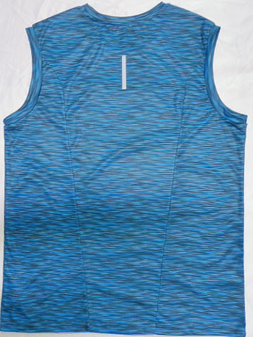 Blue Lightweight Double Needle Mens Sleeveless Tank Top Casual
