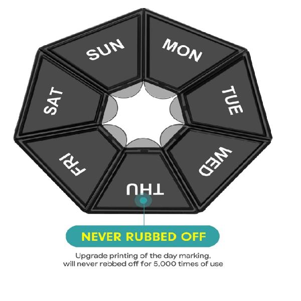 Hot Selling Counter Water Cute 7Days Box Organizer Weekly Travel Monthly Pills Cases Container